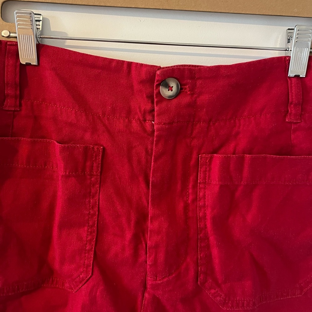 Maeve The Colette Linen Blend Short Red- Size 30 - Picture 4 of 6